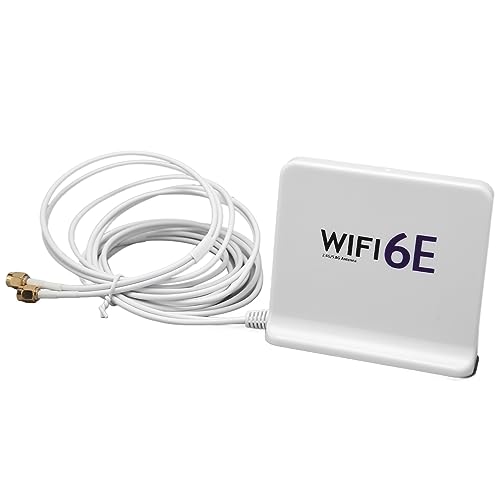GOWENIC WiFi6E Wireless-Netzwerkkarte, 4 DBi High Gain Omnidirektionale Antenne, 2,4 GHz 5,8 GHz WiFi-Netzwerkkartenantenne mit SMA-Anschluss (Weiß) von GOWENIC