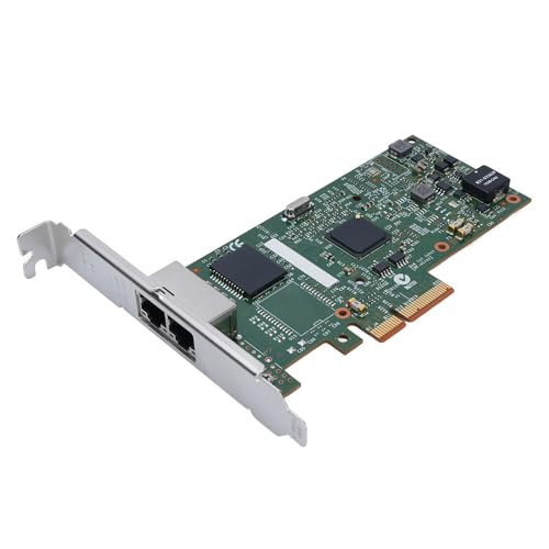 Gigabit Network Card, 10, 100, 1000 Mbit/S, PCIe-Ethernet-Server-Adapter I350-T2 mit Integrierten QoS, Flexible Virtualisierung für Server, 2 Netzwerkports, RJ45-Schnittstelle von GOWENIC