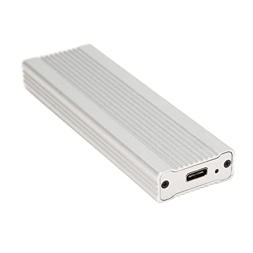 M.2 NVMe SSD-Gehäuse, 10 Gbps NVMe SATA M.2-Gehäuse für 2230 2242 2260 2280 Mm, USB 3.1 Typ C Solid State Drive Box aus Aluminiumlegierung (Silber mit TypeC/A/C-Kabel) von GOWENIC