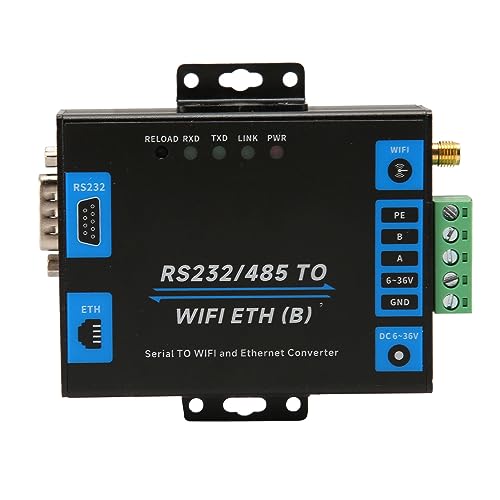 GOWENIC RS232 RS485 Seriell-zu-Ethernet-Adapter, Industrieller Serieller Server, RS232 485 zu WLAN und Ethernet-Modbus-Gateway RS232 485 zu WLAN ETH (B) von GOWENIC