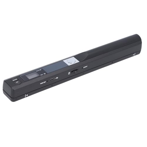 Tragbarer Scanner für A4-Dokumente, Fotobilder, Quittungen, Mobiler 8,27-Zoll-HD-900-DPI-Farbhandscanner mit Ausreichend Speicherkapazität für das Büro zu Hause, auf Reisen (Black) von GOWENIC