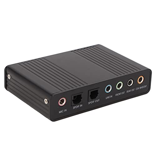 GOWENIC USB-Soundkarte, 6 Kanäle, 5.1- und 2-Kanal-Ausgang, Mikrofoneingang, SPDIF-Eingang, Einfache Installation mit 48 kHz Abtastrate für PC, Laptop (Black) von GOWENIC