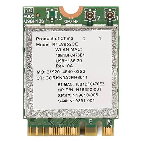 WiFi 6E Wireless Karte, Band 5374 Mbit/s Triple Band RTL8852CE Chip, Plug and Play, NGFF (M.2)-Material, BT5.3 Unterstützt von GOWENIC