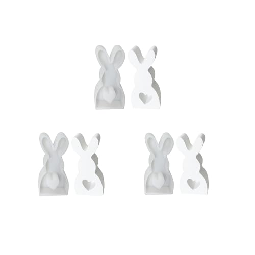 3 Stück Ostern Kaninchen Silikonformen Gießformen,3D Kaninchen Gießform Ostern, DIY Hasenform für Ostern,Osterhase Giessform Silikonm for Fondant, Gips, Sojawachs Kerzen, Seife, Handwerk (A) von GOXAEEE