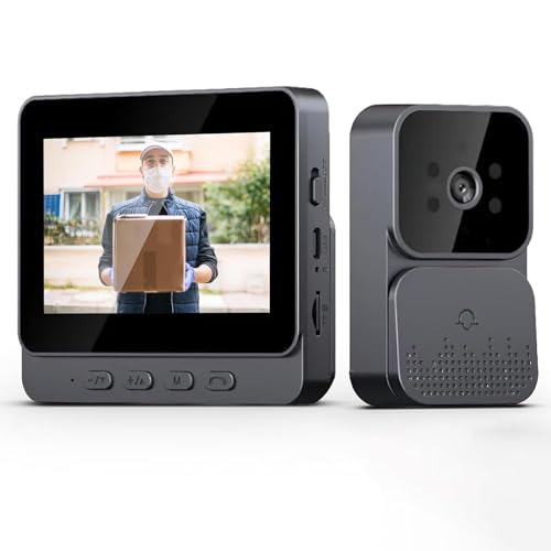 GOXAEEE Video Türklingel mit Kamera, Gegensprechanlage Türklingel mit 4.3-Zoll IPS-Bildschirm,Türklingel Kamera Kabellos mit Infrarot-Nachtsichtfunktion,Zwei-Wege-Audio（Keine SD-Karte） (Black) von GOXAEEE