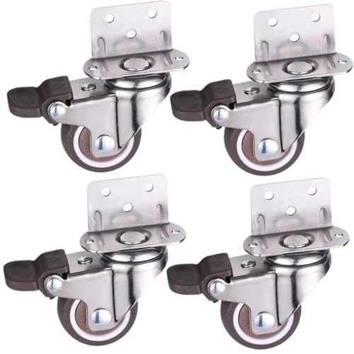 4 stücke Lenkrollen Möbel for Bett Universal Rad Tisch Rotierenden Plattform Stuhl Moving Kleine Castor Haus Hardware für Couchtisch(2 Inch) von GOXQIT