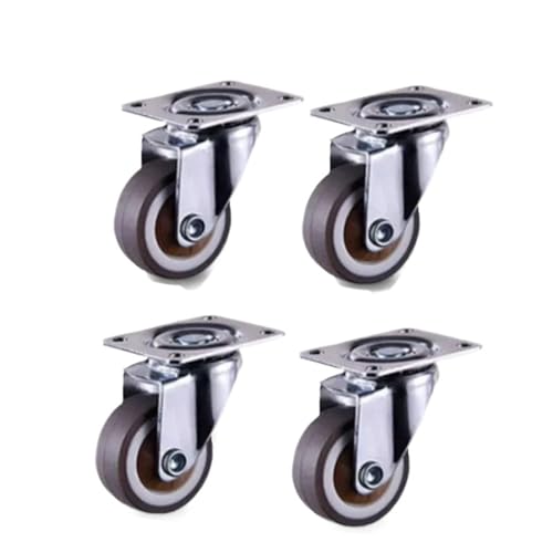 4PCS Möbel Caster 1/2 Zoll Weiche Gummi Universal Rad Schwenk Roller for Plattform Trolley Zubehör für Couchtisch(2 inches,Without brake) von GOXQIT