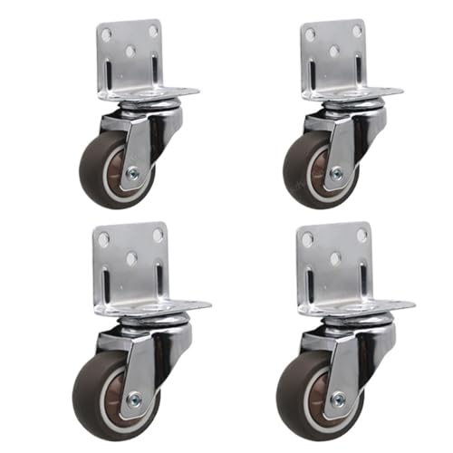 4Pcs Möbel Caster 1-2 zoll Weiche Gummi Universal Rad Schwenk Roller for Plattform Trolley Zubehör für Couchtisch(2 inch,No brake) von GOXQIT