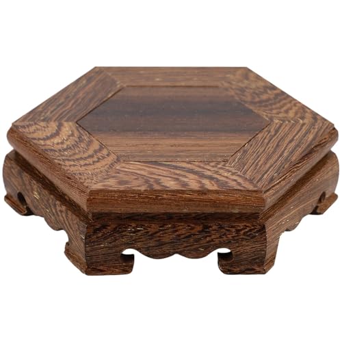 Blumentopf Tablett Pflanze Holz Tablett Blumentopf Rack Desktop Dekor Garten Handwerk Ornament Basis FüR Garten(Brown) von GOXQIT