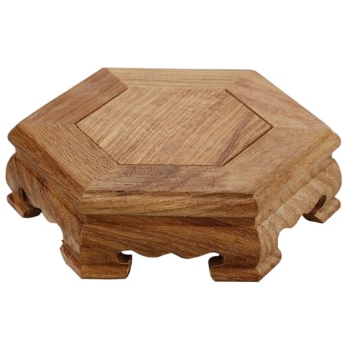 Blumentopf Tablett Pflanze Holz Tablett Blumentopf Rack Desktop Dekor Garten Handwerk Ornament Basis FüR Garten(Yellow) von GOXQIT