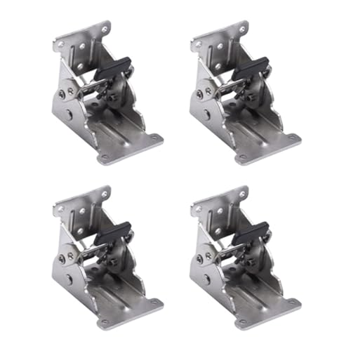 GOXQIT 4Pcs Self-Locking Scharnier 90 Grad Klapptisch Verlängerung Unterstützung Halterung Möbel Hardware for Tische Workbenchs Chai für Tisch(Silver) von GOXQIT