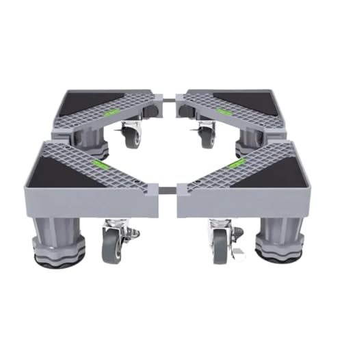 GOXQIT Multifunktionale verstellbare Basis Waschmaschine Universal Basis Halterung Hebe Kühlschrank Basis Trockner Waschmaschine FüR Trockner(4 Legs- 4 Wheels) von GOXQIT