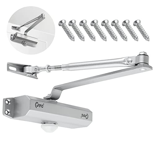 GOYADA 1 Stk. Automatischer Türschließer, Türschließer Automatik Hydraulik (45-65 Kg), Türschließer Zimmertür für Feuerschutztüren, Lagertüren(Silber) von GOYADA
