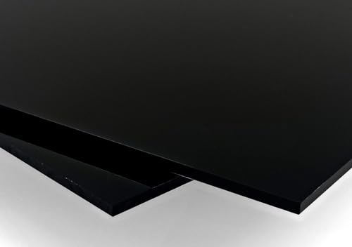 Acrylglas Schwarz 3mm, Acrylplatte, Kunststoffplatte 3mm, Acryl Schwarz Acrylglas platte mit glänzender Oberfläche (2 Stück, 21 x 29,7 cm) von GOYAPRINT
