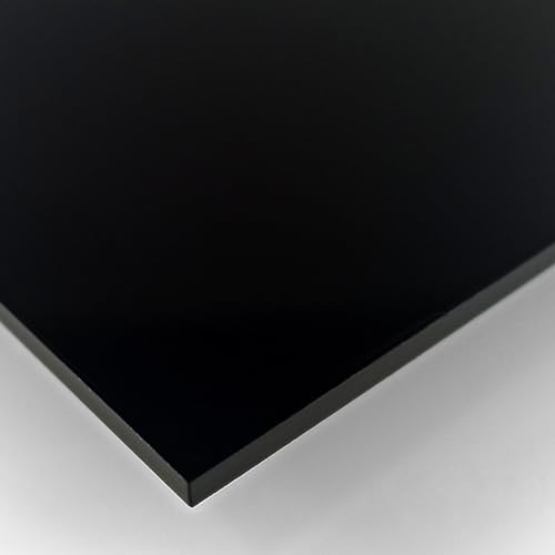GOYAPRINT Acrylglas Schwarz 3mm A3, Acrylplatte, Kunststoffplatte 3mm, Acryl Schwarz Acrylglas platte mit glänzender Oberfläche (1 Stück, 29,7 x 42 cm) von GOYAPRINT