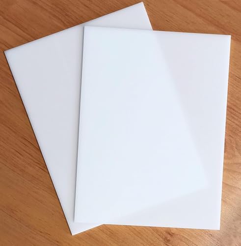 Acrylglas Weiß 3mm Acrylplatte Opal Kunststoffplatten (2 stück A5) von GOYAPRINT