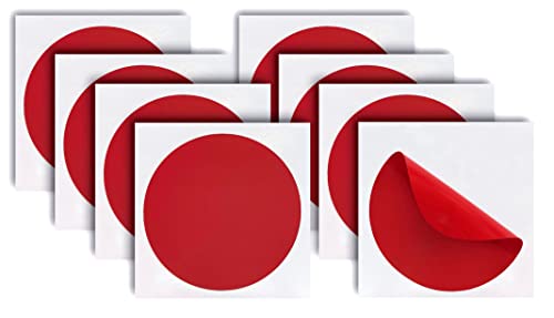Anti-Kollisions-Aufkleber aus Glas, 8 Kreise, Vinyl, Rot, Anti-Schock-Aufkleber für Menschen und Vögel, für Fenster, Schaufenster, 12 cm, Rot von GOYAPRINT