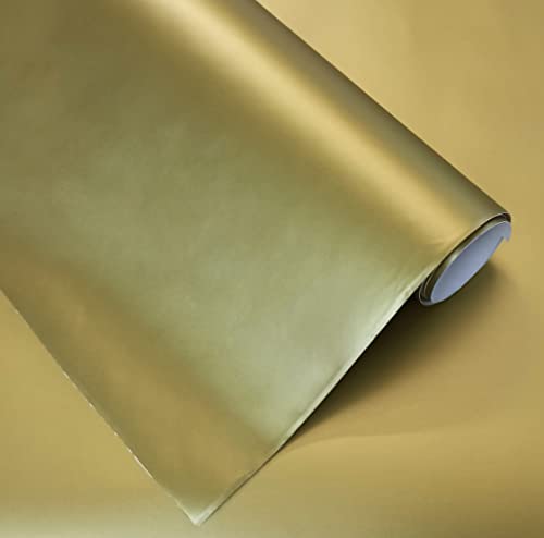 Möbelfolie Matt Selbstklebende Folie Vynil Plotterfolie 30X120 cm Mobelklebefolie Selbstklebende Folie Matt für Wand Küche Fliesen Wasserdicht (Golden) von GOYAPRINT