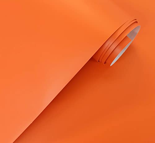 Möbelfolie Matt Selbstklebende Folie Vynil Plotterfolie 40X300 cm Mobelklebefolie Selbstklebende Folie Matt für Wand Küche Fliesen Wasserdicht (Orange) von GOYAPRINT