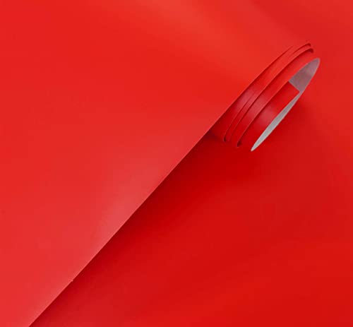 Möbelfolie Matt Selbstklebende Folie Vynil Plotterfolie 40X300 cm Mobelklebefolie Selbstklebende Folie Matt für Wand Küche Fliesen Wasserdicht (Rot) von GOYAPRINT