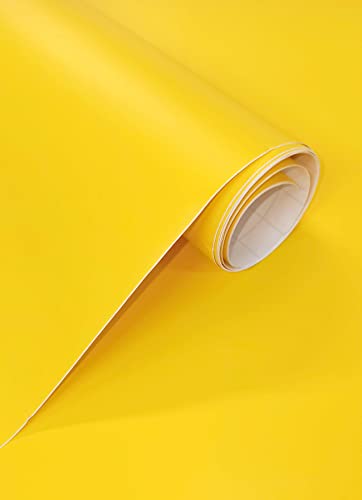 Vinyl-Aufkleber, gelb, matt, 60 x 300 cm, für Möbel, Küche, Wände, Fenster, Bastelarbeiten, dekoratives Papier (Gelb, 60 x 300 cm) von GOYAPRINT