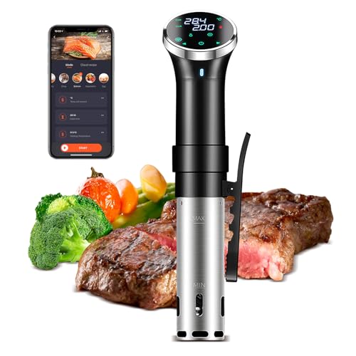 Sous Vide,Sous Vide Garer großem Touchscreen 1100 Watt Präzisionsgarer, Tauchthermostate, Sous Vide Stick Präzisionsgarer (WiFi) mit APP Funktion von GOYERRNES