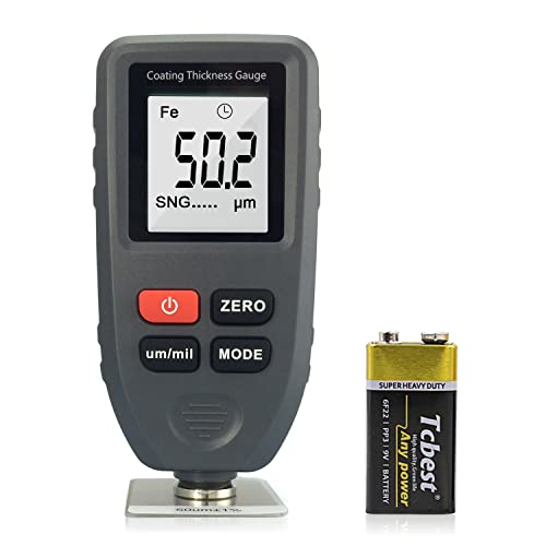 Lackmessgerät Auto Dickenmessgerät Materialdickenmessung Auto Schichtdickenmessung Tester mit Sensor für Auto Fe-NF Auto Power Off Messbereich 0-1300um (0-51,2 mil) Digitales Schichtdickenmessgerät von GOYERRNES
