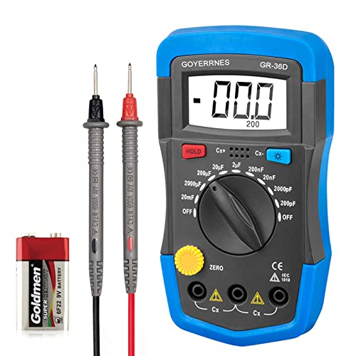 Digital Multimeter, Kapazitätsmesser Kondensator Tester GR-36D Professionelle Handheld Kapazität Tester 0.1pF bis 20000uF mit LCD Display, Daten Halten, Hintergrundbeleuchtung Funktion Digital Multimeter, Kapazitätsmesser Kondensator Tester GR-36D Professionelle Handheld Kapazität Tester 0.1pF bis 20000uF mit LCD Display, Daten Halten, Hintergrundbeleuchtung Funktion von GOYERRNES