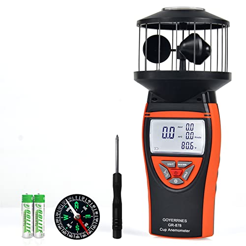 Handheld Windmesser,GR-878 Digitaler Anemometer Zeigt Windtemperatur,Luftvolumen, Windgeschwindigkeit/-richtung mit LCD-Hintergrundbeleuchtung und Kompass für die HLK-Wetterüberwachung Handheld Windmesser,GR-878 Digitaler Anemometer Zeigt Windtemperatur,Luftvolumen, Windgeschwindigkeit/-richtung mit LCD-Hintergrundbeleuchtung und Kompass für die HLK-Wetterüberwachung von GOYERRNES