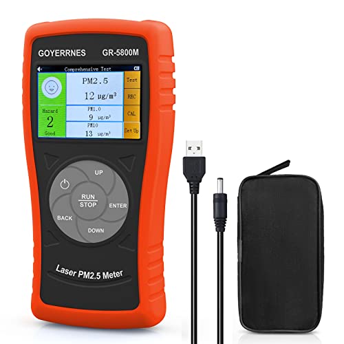 Luftqualitätsdetektor,GR-5800M Schadstoffdetektor PM2.5, PM1.0, PM10 Innenräumen Luftpartikelmessgerät, Digital LCD Luftqualitätssensor Analyzer mit Echtzeit, Datensatz, geeignet für Home Office Luftqualitätsdetektor,GR-5800M Schadstoffdetektor PM2.5, PM1.0, PM10 Innenräumen Luftpartikelmessgerät, Digital LCD Luftqualitätssensor Analyzer mit Echtzeit, Datensatz, geeignet für Home Office von GOYERRNES