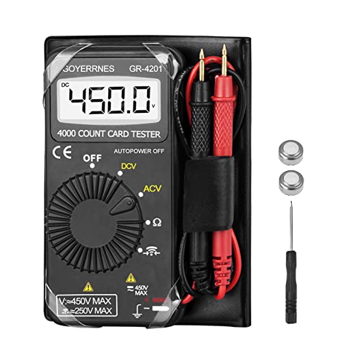 Mini Multimeter Taschenmultimeter GR-4201 4000 count automatic ranging multimeter for AC/DC voltage,resistance, diode test, continuous buzzer measurement for electrical troubleshooting of families Mini Multimeter Taschenmultimeter GR-4201 4000 count automatic ranging multimeter for AC/DC voltage,resistance, diode test, continuous buzzer measurement for electrical troubleshooting of families von GOYERRNES