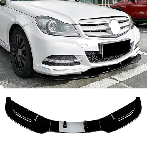 GOYMFK Auto Frontstoßstange Spoiler Lippe für Mercedes Benz C-Klasse W204 2011 2012 2013 2014 Stoßstange Unterer Splitter Diffusor Body Kit Zubehör,Glossy Black von GOYMFK