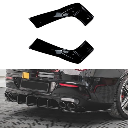 GOYMFK Auto Heckstoßstangen Lippe Diffusor Seite Spoiler Splitter für Mercedes Benz CLA-Klasse C118 CLA35 CLA45 AMG 2020-2023 ABS-Kunststoff Glänzend Schwarz von GOYMFK