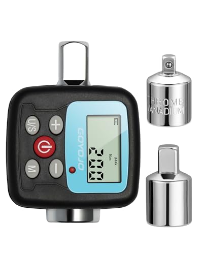 GOYOJO Digitaler Drehmomentschlüssel, 1/2 Zoll 1/4 Zoll 3/8 Zoll Drehmoment Adapter Set Hohe Genauigkeit 4 Drehmomenteinheiten 2 Modi für Automobil Fahrrad, Motorrad, DIY und Heimreparaturen (200N.m) von GOYOJO