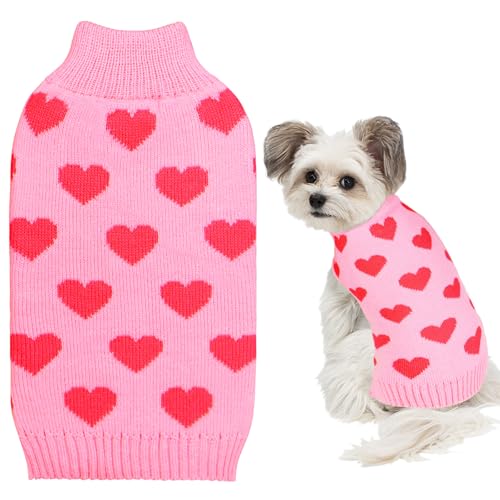 GOYOSWA Valentine Hundepullover für Hunde, Valentinstagskleidung, Strickpullover für kleine, mittelgroße und große Hunde, Haustiere, Rosa, Größe M GOYOSWA Valentine Hundepullover für Hunde, Valentinstagskleidung, Strickpullover für kleine, mittelgroße und große Hunde, Haustiere, Rosa, Größe M von GOYOSWA