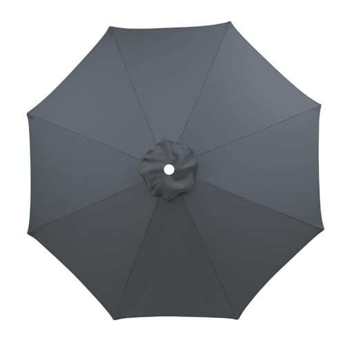 Outdoor Markt Tisch Schirm Schirm Baldachin Regenschirm Ersatz Stoff, Sonnenschirmbezug Mit 200cm 270cm 300cm (Color : Gray, Size : (8Rib) 2.7m/106in) von GOYUXV