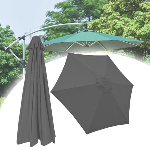 Replacement 6/8 Rib Parasol Canopy, Sonnenschirm Stoff Uv Schutz 80 Windfest Stabil Strand Terrasse Garten Sonnenschirm Ersatzteile (Color : Gray, Size : (6Rib) 3m/118in) von GOYUXV