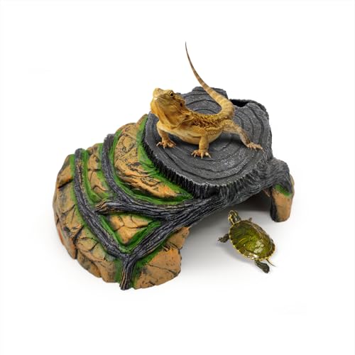 GOZILLA Sonnenplattform-Stufe, Reptilienversteck für Schildkröten, Tankzubehör, Dekorationen, Schildkrötenbasking Plattform, Lebensraum für Schildkröten, Leopardengecko und Bartagamen, Schwarz, Größe von GOZILLA