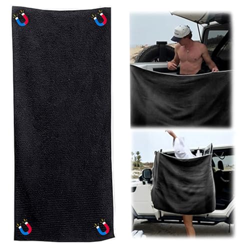 GOZYLA Badehandtuch Groß Strandtuch Magnetisches Mikrofaser: Saunahandtuch 190 x 76 cm Badetücher Schnelltrocknendes Duschtücher für Draußen Reisen Schwimmen Camping Yoga (Schwarz, 190x76cm) von GOZYLA