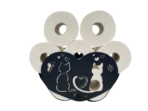 Prime Angebot! GP Get Productive Toilettenpapierhalter Katze, freistehend und modernes Design aus stabilem Metall in Premium Pulverbeschichtung schwarz (Schwarz) von GP Get Productive