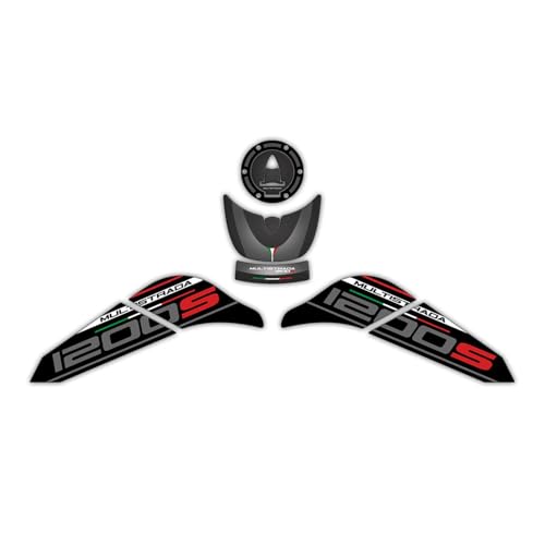 GP Kompozit Für Multistrada 1200 S 2015-2018 Kompatibles Tankpad Set schwarz von GP Kompozit