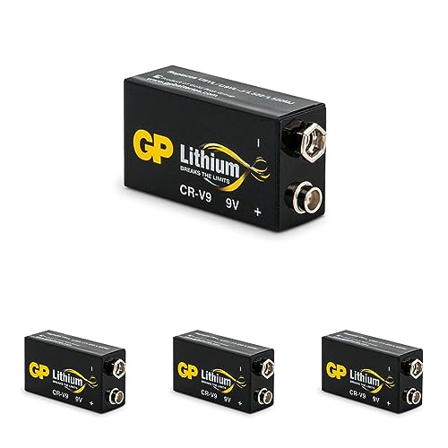 GP Batterie Lithium (9 Volt E-Block, CR-V9) 10 Jahres Batterie ideal für z.B. Rauchmelder (Packung mit 4) von GP