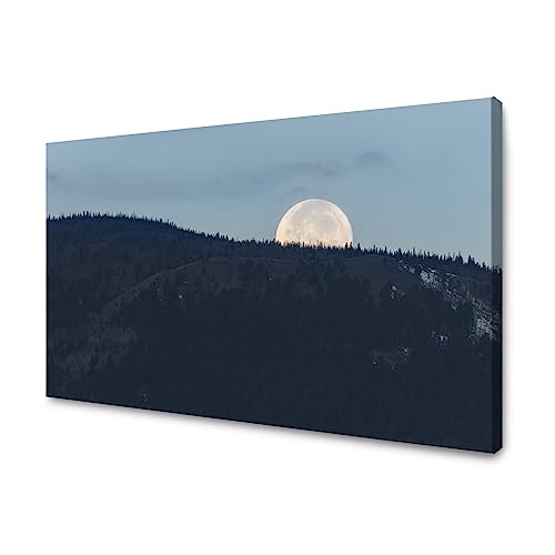 GP TONER Kunstdruck Wanddekoration modern Wandbilder Leinwanddruck Nature Rising Moon 90x60 cm von GP TONER