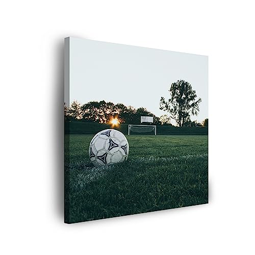 GP TONER Leinwandbild Wanddekoration Modern Kunstdruck quadratisch Leinwand Jugendfußball 50x50 cm Leinwandbild Modern Kunstdruck Wandbilder von GP TONER