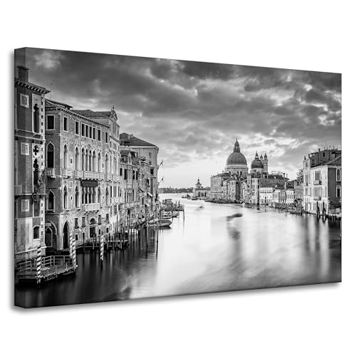 GP TONER Leinwandgemälde Venedig schwarz-weiß 90X60 cm von GP TONER