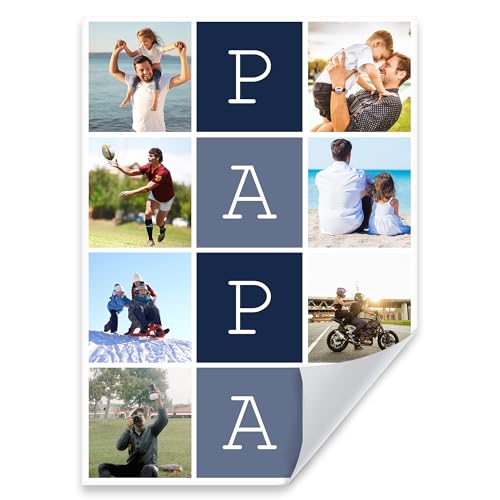 GP TONER Personalisiertes Poster Multi Foto Collage Eigene Bilder hochladen gestalten Inschrift PAPA für Vater Perfekt für deine Inneneinrichtung A4 21x29,7cm GP TONER Personalisiertes Poster Multi Foto Collage Eigene Bilder hochladen gestalten Inschrift PAPA für Vater Perfekt für deine Inneneinrichtung A4 21x29,7cm von GP TONER
