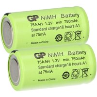 2 x GP GP75AAH Akku 2/3AA Mignon NiMH Akku 1,2V 750mAh von GP