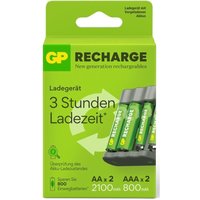 Batterie-Ladegerät B441 mit 4 Batterien 2 x Micro aaa 800 mAh, 2 x Mignon aa 2100 mAh von GP