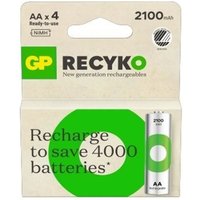 GP Battery Recyko Wiederaufladbarer Akku 12 V AA 2100 mAh (4er-Pack) von GP
