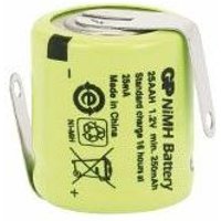 NiMH-Akku GP Industriezelle mit Lötfahnen, 16,6x14,2mm, 1,2V/250mAh von GP